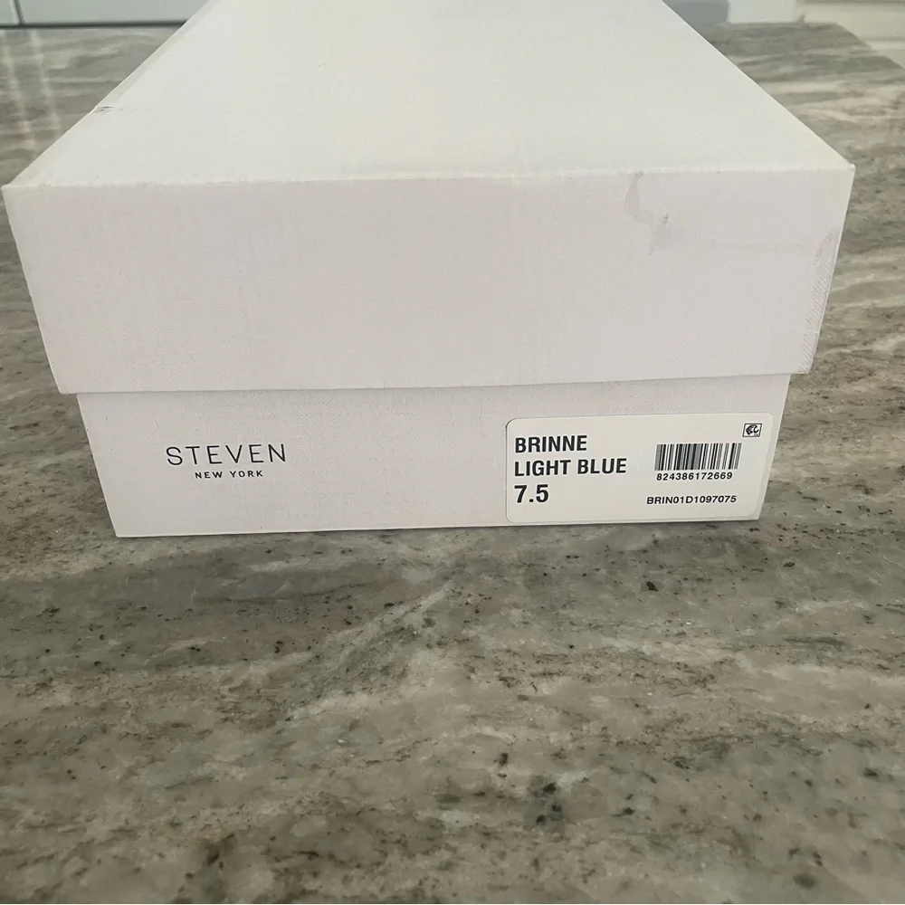 Nwt Steven New York Brinne Lucite Strappy Sandal Light Blue Size 7.5